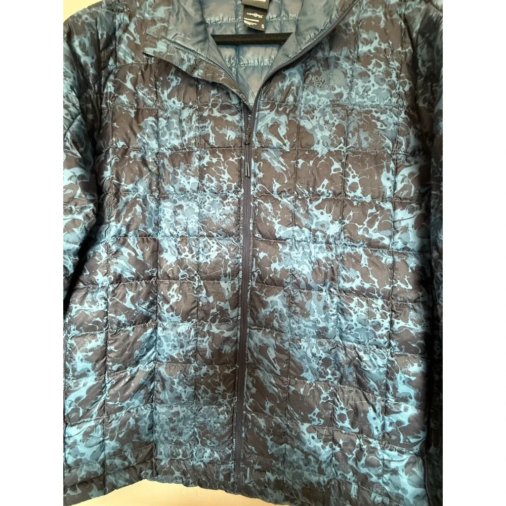 The North Face Mens Thermoball Puffer Jacket Large Blue Camo Men's XL